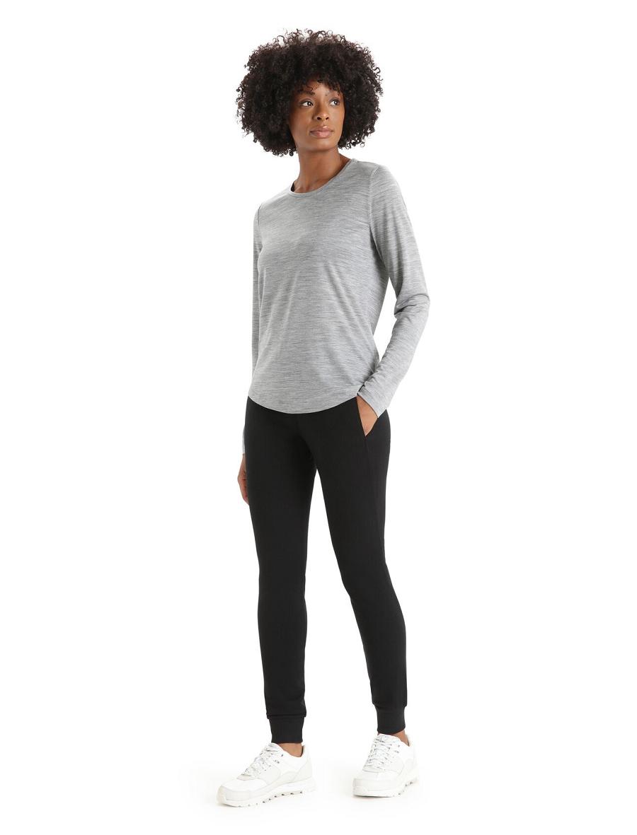 Black Icebreaker Merino Crush Pants Women's One Piece & Sets | AU 1749OKIR